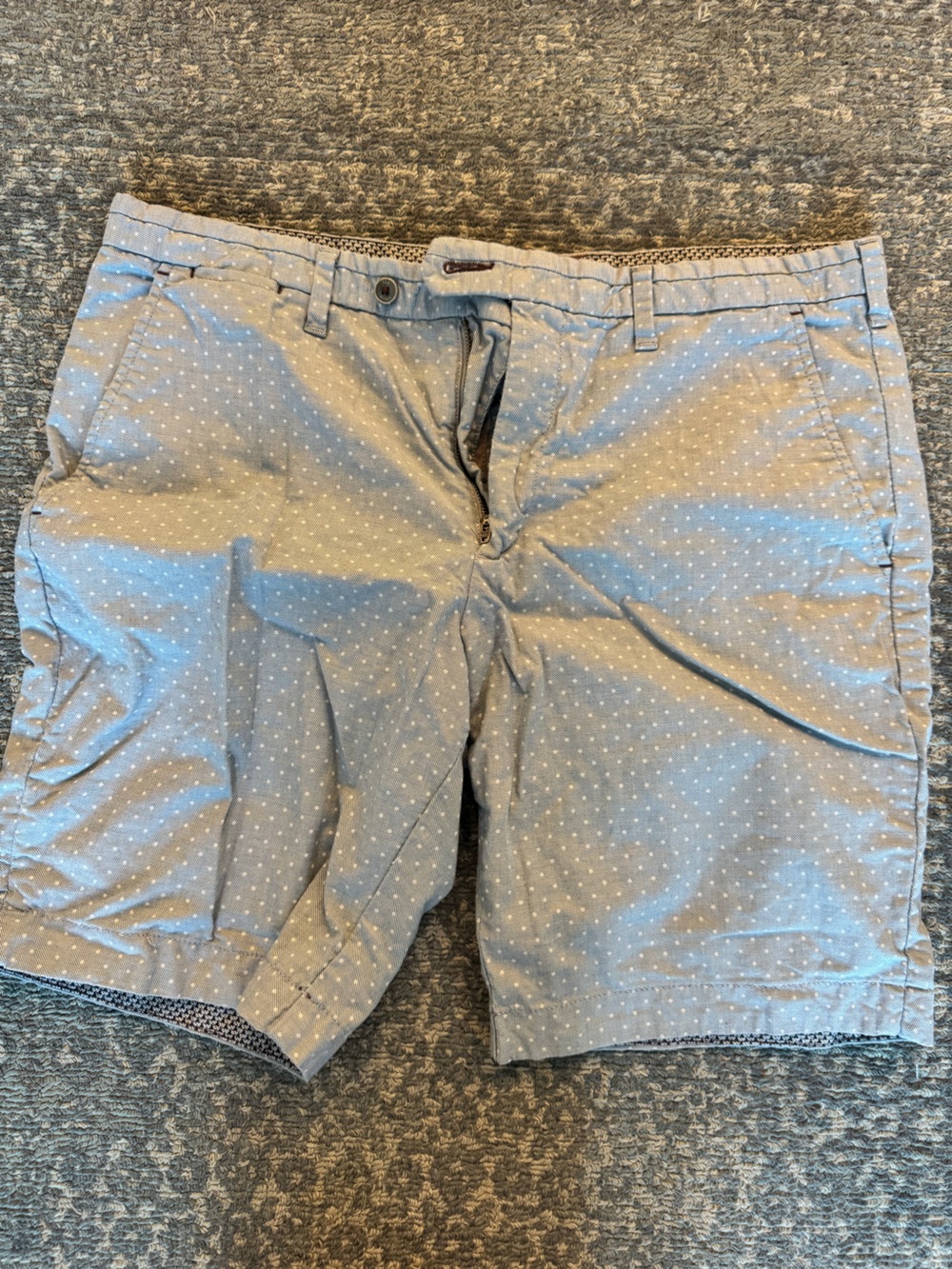 Men's Ted Baker Blue Dot-Print Cotton Shorts